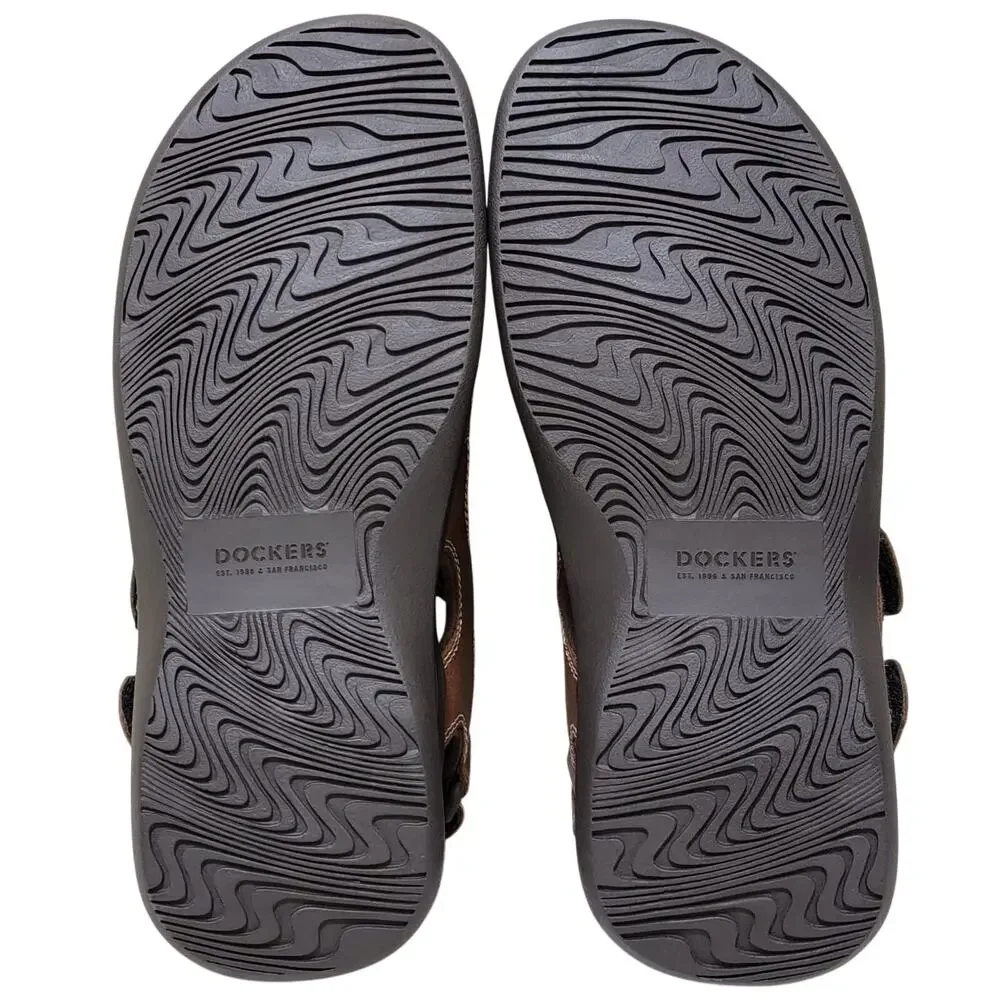 Dockers Men Slingback Sport River Sandals Newpage Size US 11W Rust Brown